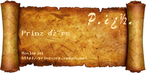 Prinz Örs névjegykártya